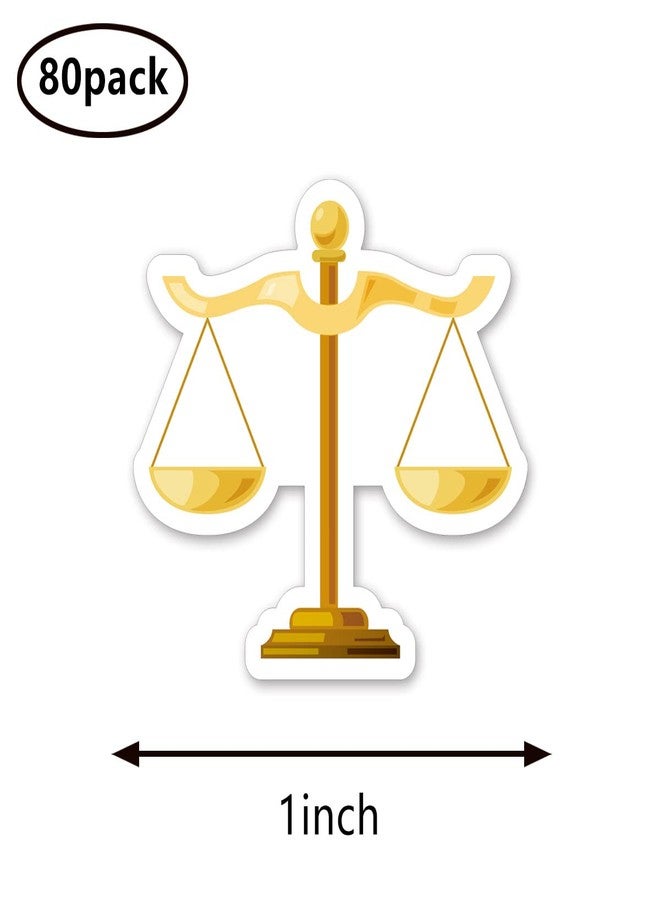 GUVSPTI Scales of Justice Stickers 1in for Scrapbooking, Arts, Craft, Kids DIY, Calendars Journals 80-Pack - Image 2